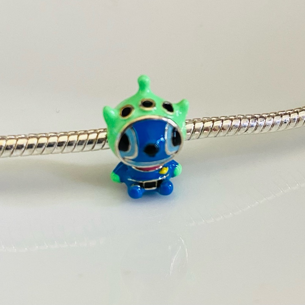 S925 Toy Story STITCH in ALIEN hoodie costume charm Pandora compatible